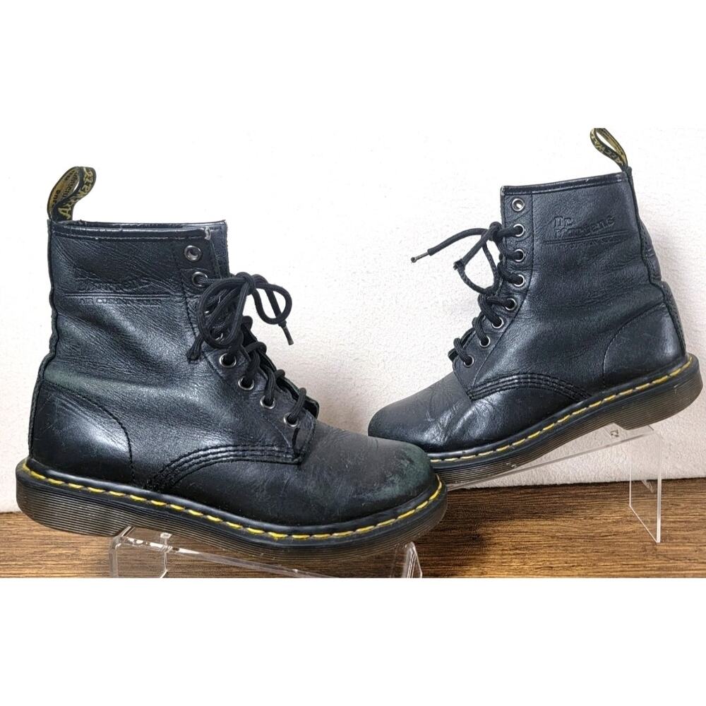 Dr Martens 1460 Womens 6 Black Leather 8 Eye Boots Distressed Grunge